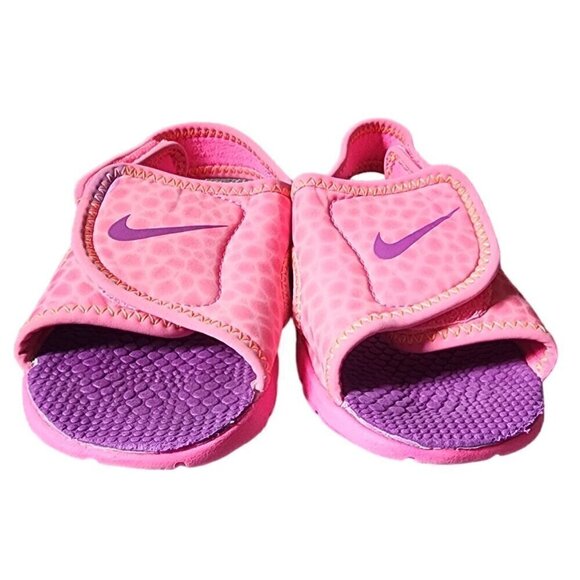 Nike Sunray Adjust 4 Sandals Pink Purple Little Girls Size 10 - Picture 2 of 10